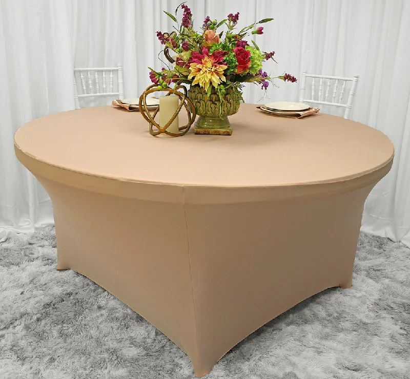 6 Ft Round Spandex (220 GSM) Table Cover - Champagne (1pc)