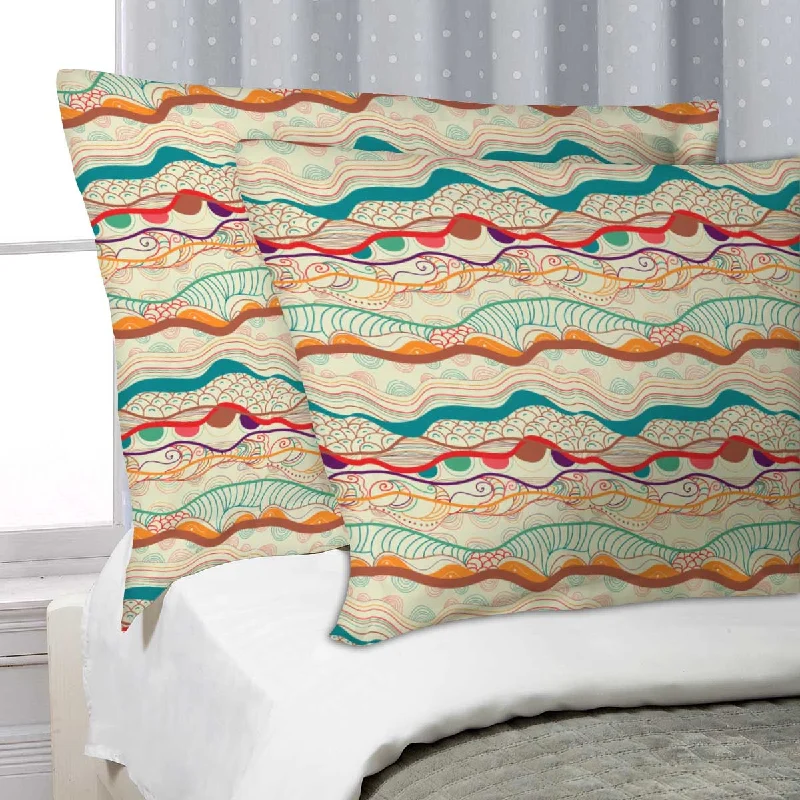 ArtzFolio Waves Drawing Pillow Cover Case