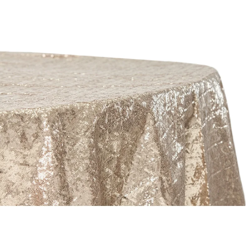 Diamond Glitz Sequins 120" Round Tablecloth - Champagne