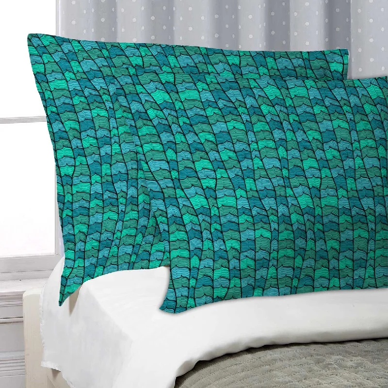 ArtzFolio Blue Waves Pillow Cover Case