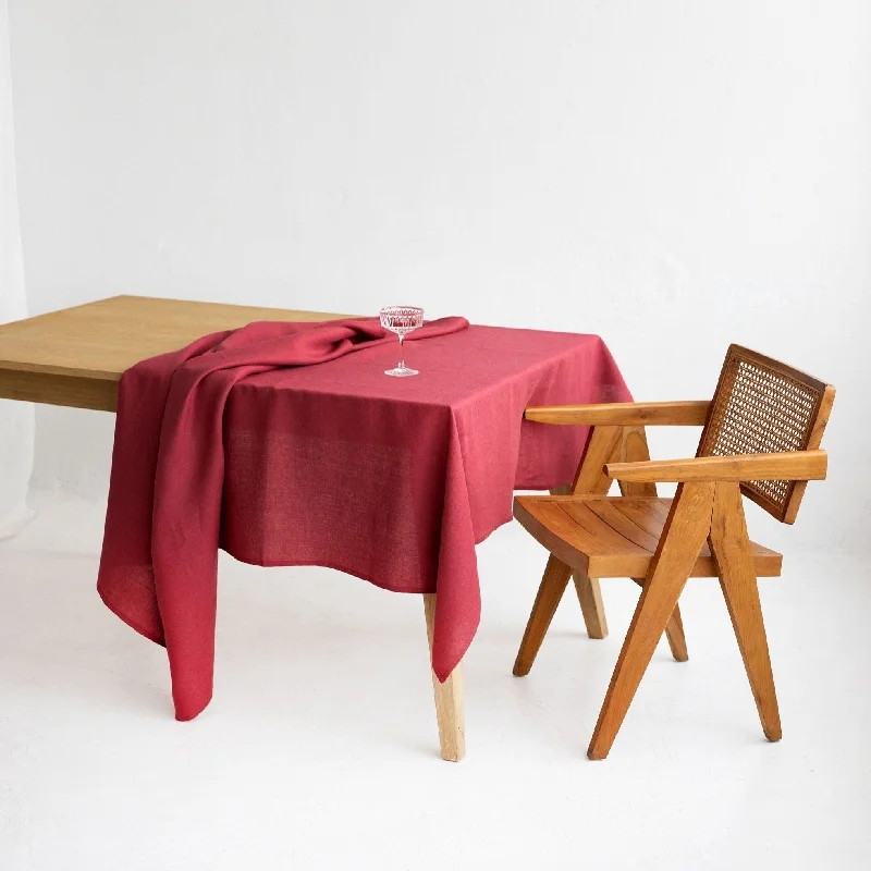 Raspberry Linen Tablecloth