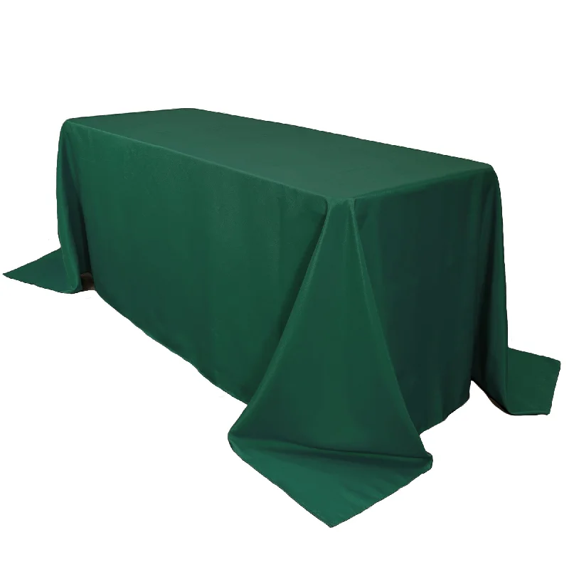 90 x 132 inch Polyester Rectangular Tablecloth Hunter Green