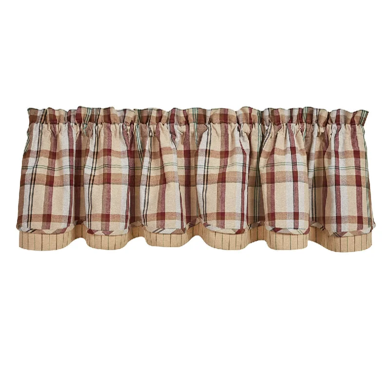 Gamekeeper Plaid Valance - Lined Layered 72x16 Park designs