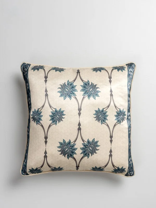 Afsoun Cushion Cover (White-Blue)