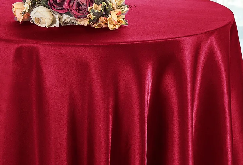 120" Seamless Round Satin Tablecloth - Apple Red (1pc)