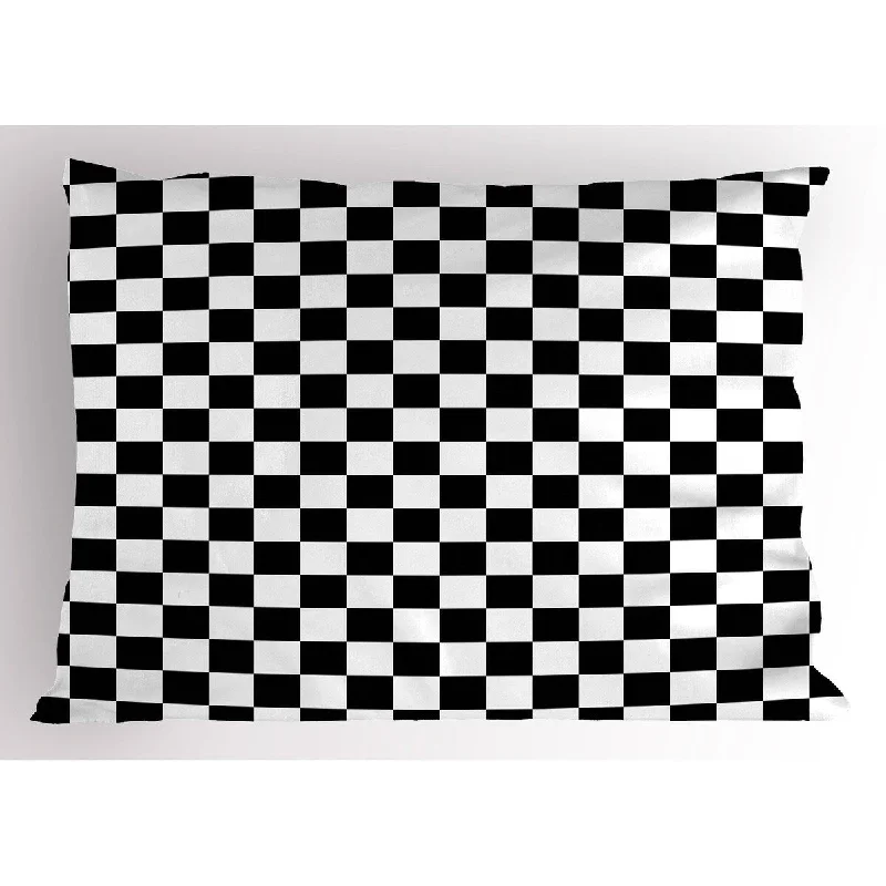 Ambesonne Checkers Game Pillow Sham, Decorative Standard Queen Size Printed Pillowcase