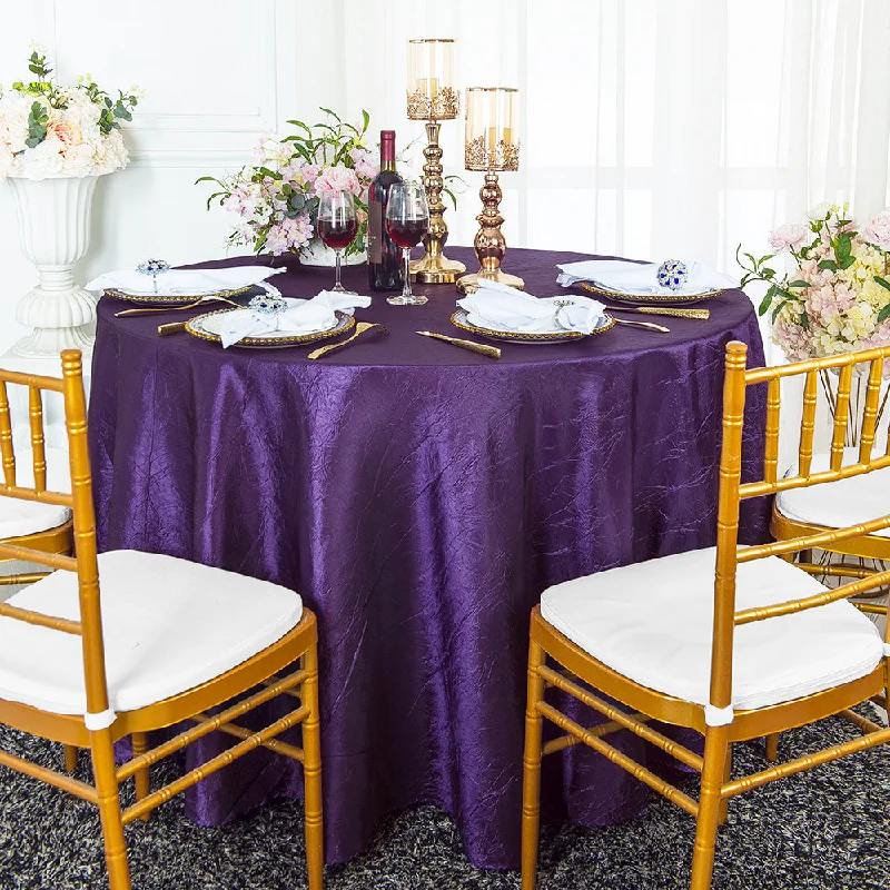 120" Seamless Round Crushed Taffeta Tablecloth - Eggplant (1pc)