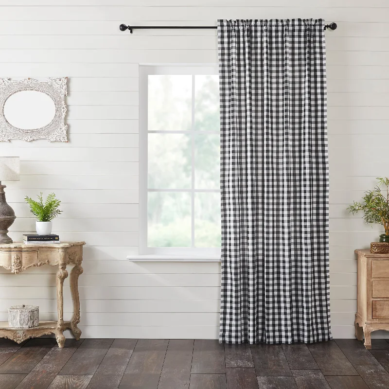 Annie Buffalo Black Check Panel Curtain 96"x50" VHC Brands