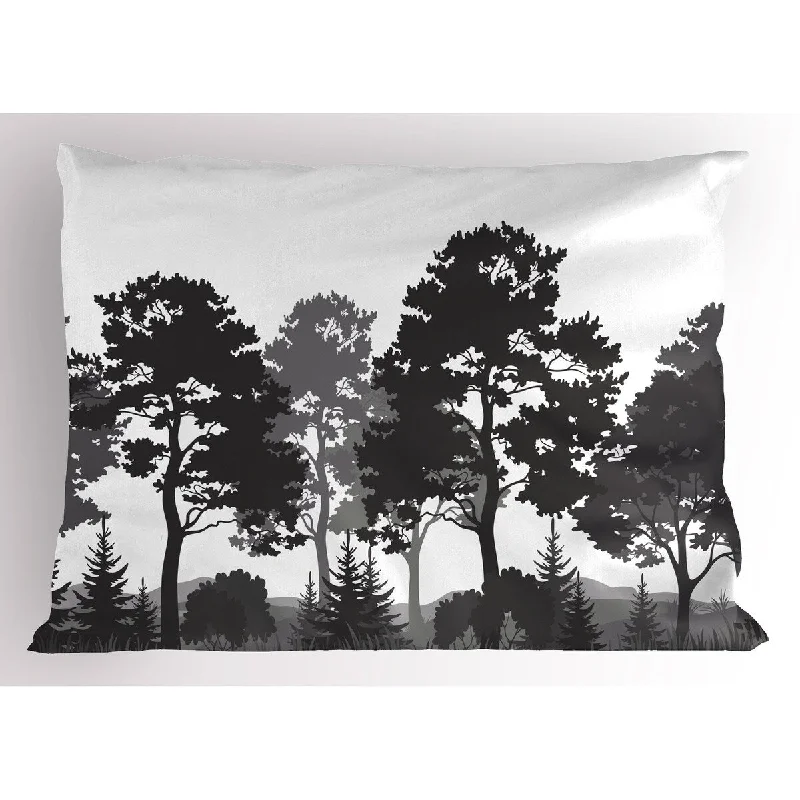 Ambesonne Black and White Pillow Sham, Decorative Standard Size Printed Pillowcase