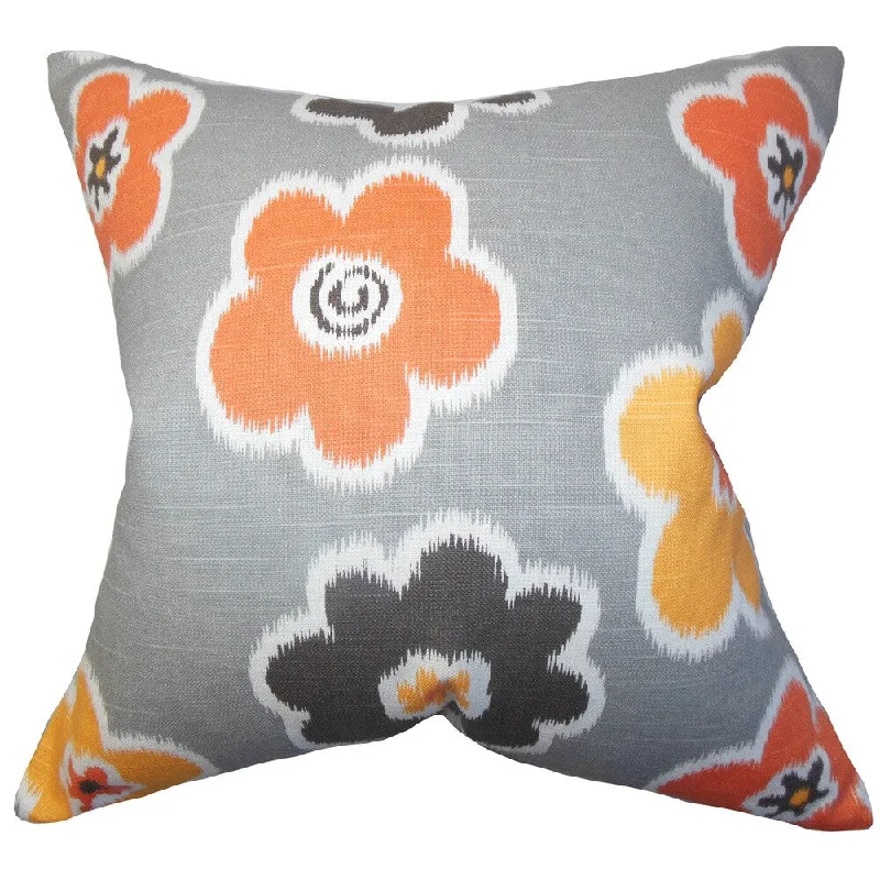 Cece Floral Euro Sham Gray