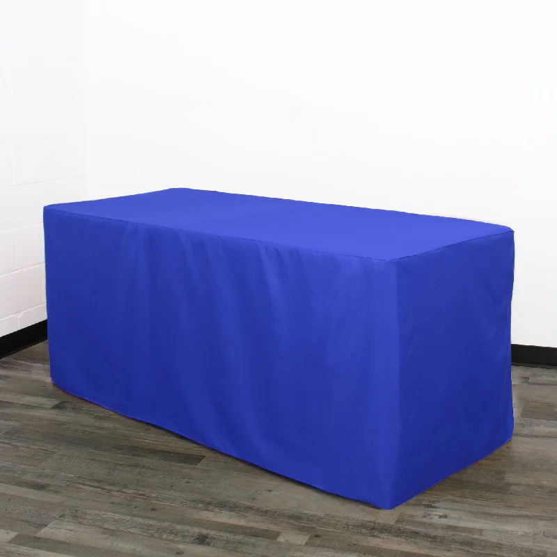 8 ft. Polyester Fitted Tablecloth Rectangular Royal Blue