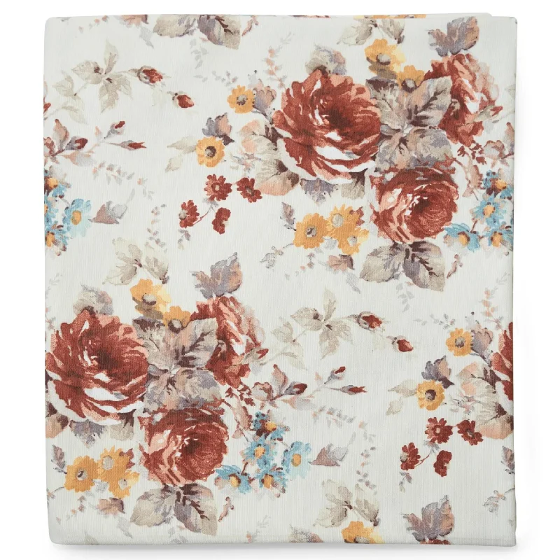 Penelope Brown Floral Design Tablecloth