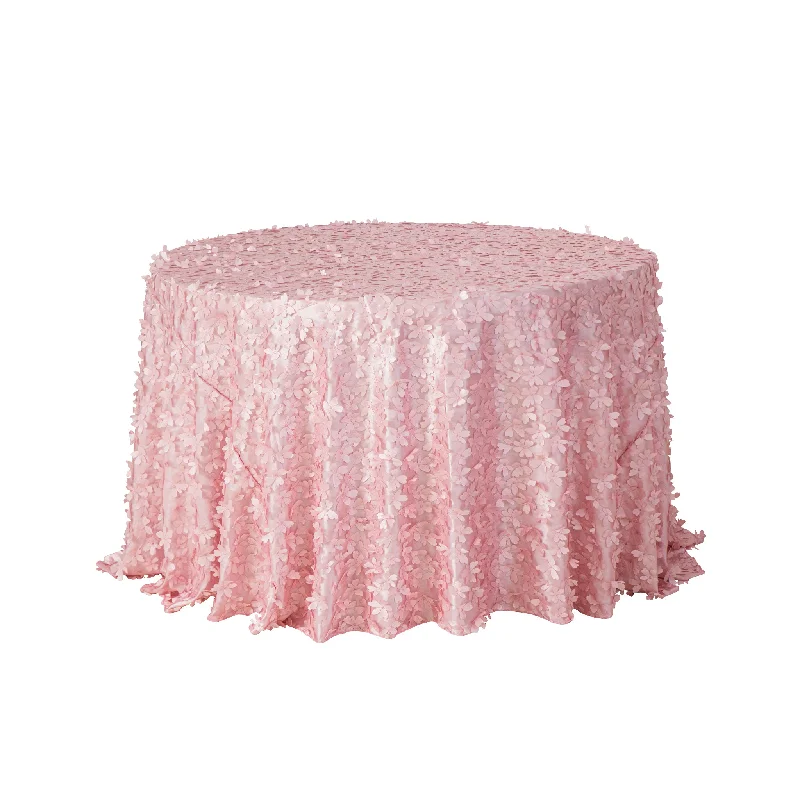 Flower Petal Taffeta Round 115" Tablecloth - Pink